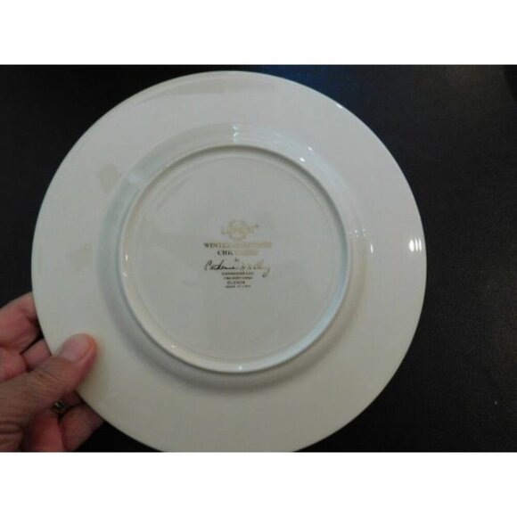 Lenox Wintergreetings Chickadee 9" salad plate Retired - Picture 2 of 2